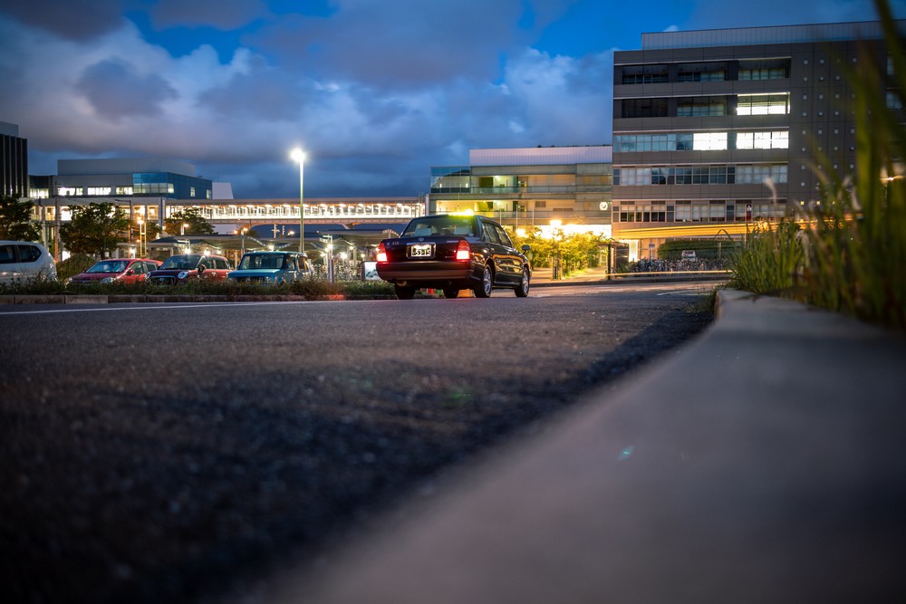 Photo Taxi Cab Waiting Night Fukuoka Japan