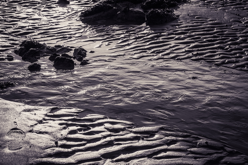 Photo Beach Buguélès Sand Black White